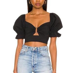 MORE TO COME Elizabeth Puff Sleeve Top in Black